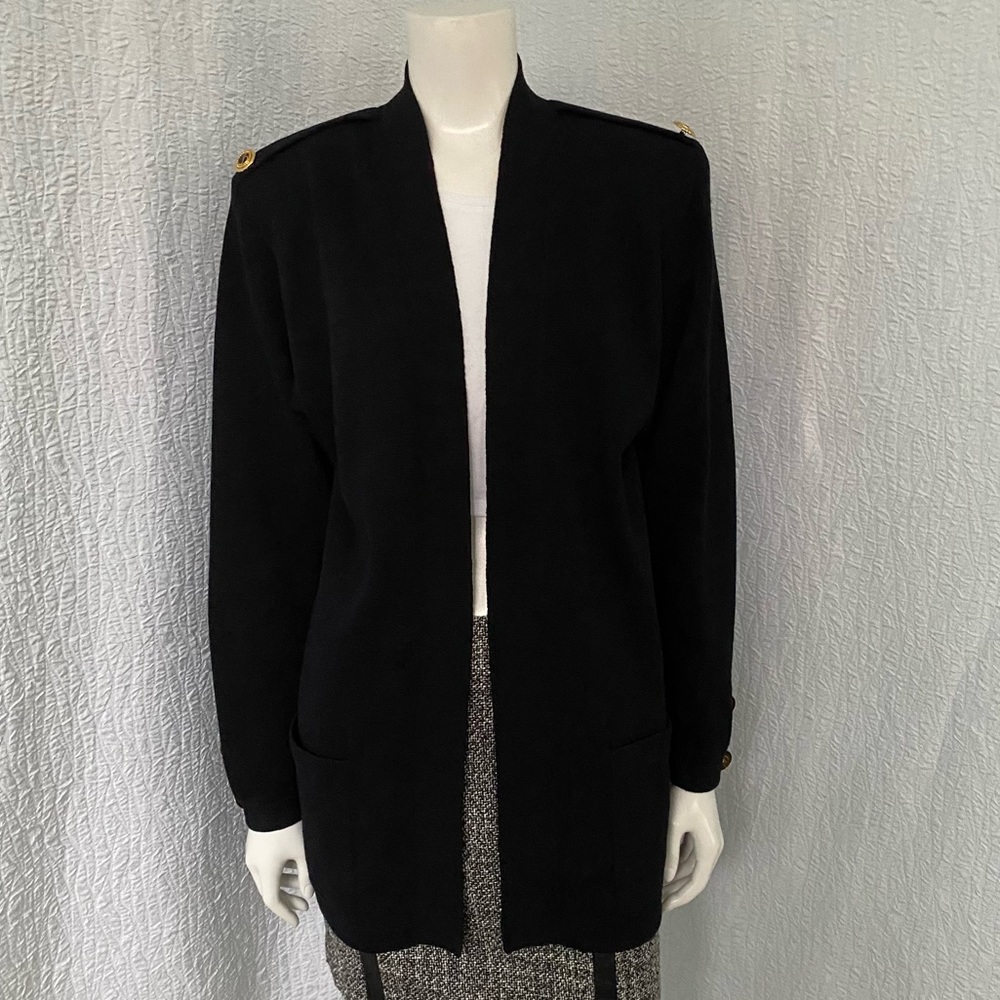 St John Vintage Black Cardigan Jacket Santana Knit
